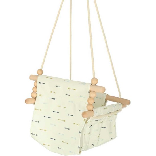 Vienvietės medinės sūpynės 28 cm, baltos