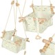 Vienvietės medinės sūpynės 28 cm, baltos