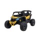 Vienvietis vaikiškas elektromobilis Can-Am Maverick ATV, geltonas – 24V, 4 varikliai, 800W geltonas