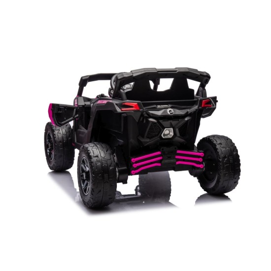 Vienvietis vaikiškas elektromobilis Can-Am Maverick ATV, – 24V, 4 varikliai, 800W rožinis