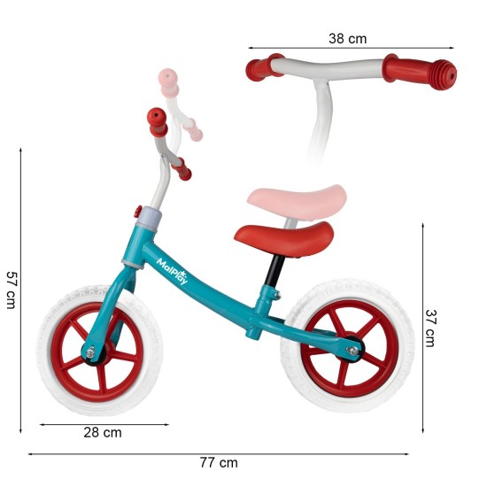 Balansinis dviratukas Malplay 12" Eva,  Red/Blue