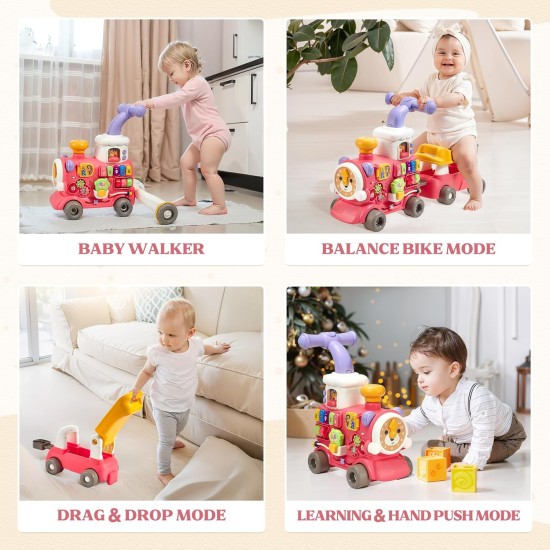 Daugiafunkcinis stumdukas kūdikiams Montessori 5in1. Rose
