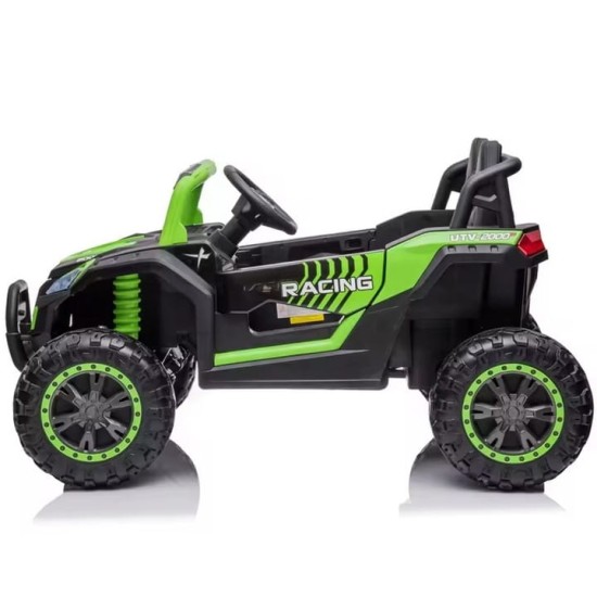 Dvivietis elektromobilis UTV Buggy Racing 4x4, Žalias