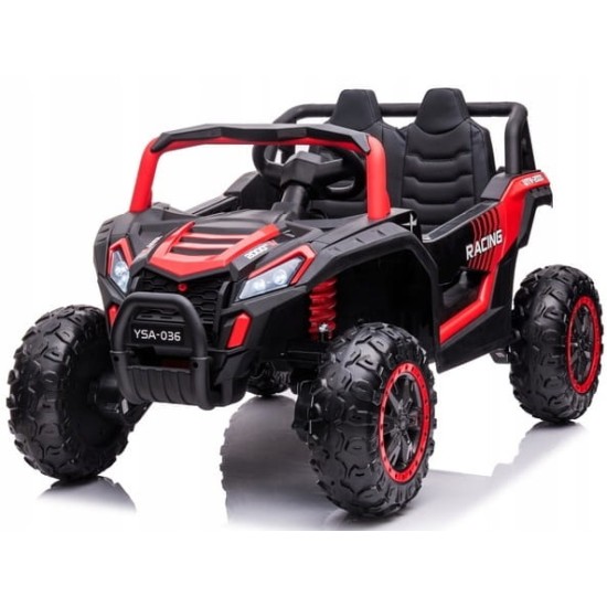 Dvivietis eektromobilis vaikams Buggy Atv Racing 4x200w 24v, raudonas