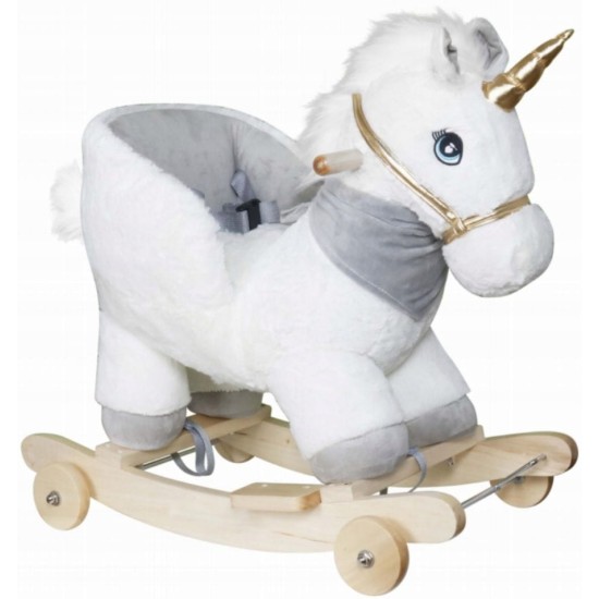 Muzikinis supamas arkliukas vienaragis 2 in 1, White