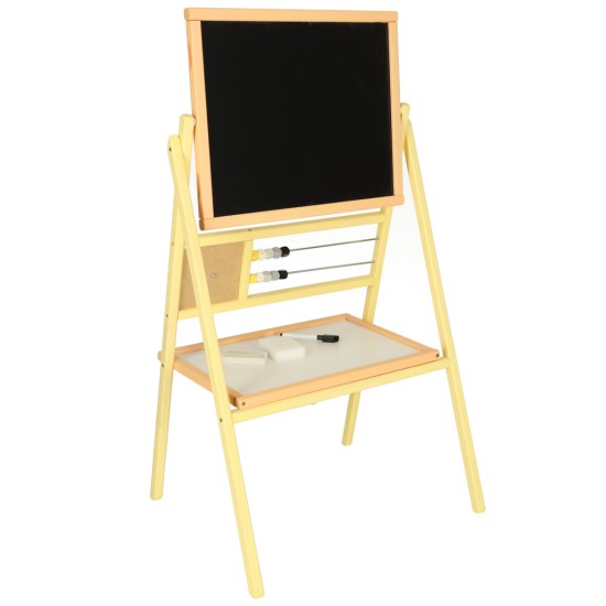 Didelė magnetinė dvipusė piešimo lenta su priedais 90 cm.