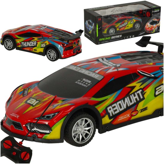 RC lenktyninis automobilis su nuotolinio valdymo pultu, raudona