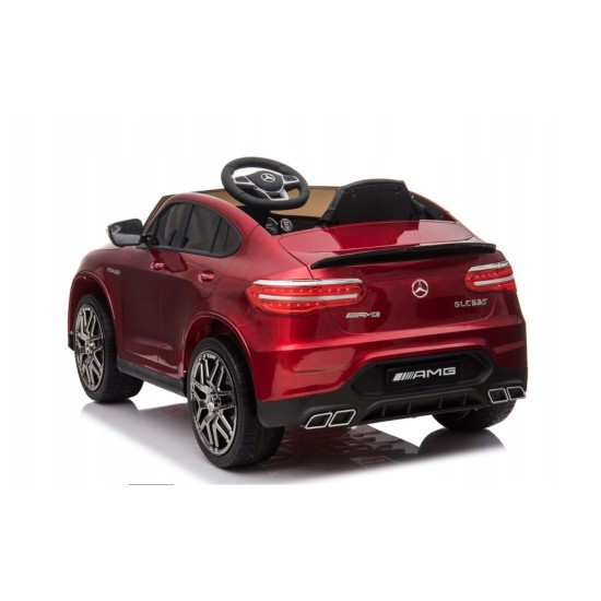 Vienvietis vaikiškas elektromobilis Mercedes Benz GLC 63S Lakuotas  4x4, Dark Red
