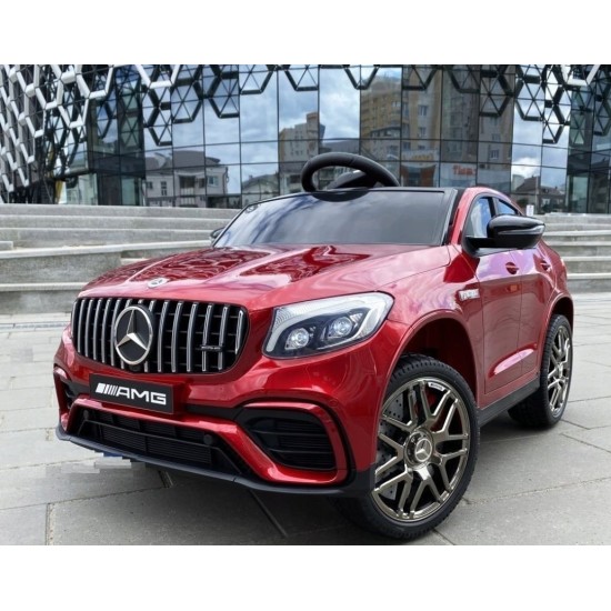 Vienvietis vaikiškas elektromobilis Mercedes Benz GLC 63S Lakuotas  4x4, Dark Red