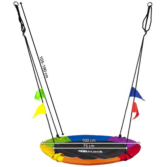 Pakabinamos sūpynės gandro lizdas 110cm / 150kg 