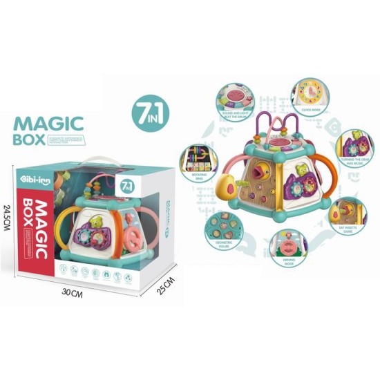 Ergoterapinis veiklos kubas magic box 7 in 1