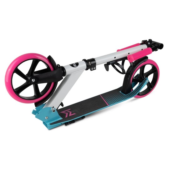 Aliuminis paspirtukas MALPLAY su dideliais 20 cm. ratais , Rose