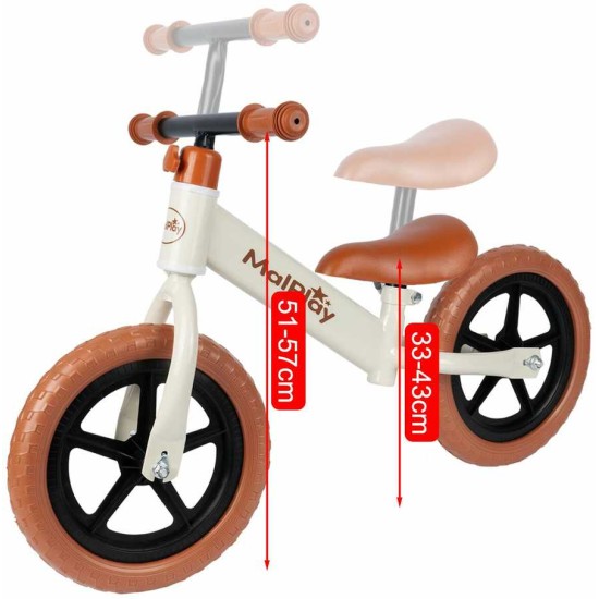 Balansinis dviratukas Malplay 12" Eva, baltas