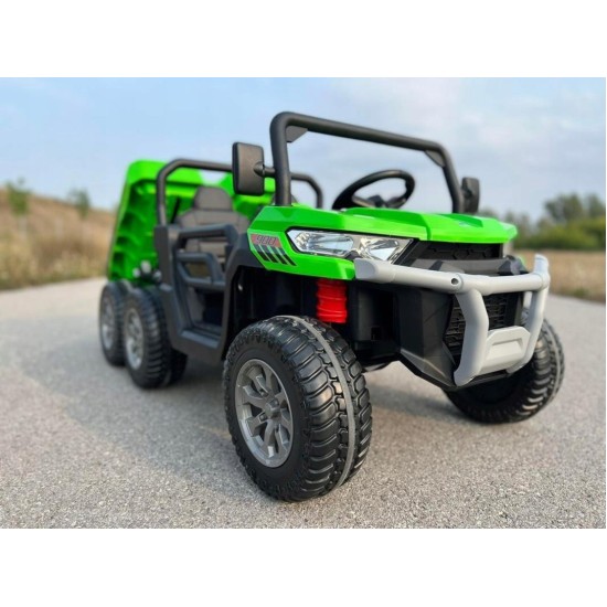 Dvivietis vaikiškas elektromobilis Farmer Truck, žalias 4x4 300 W