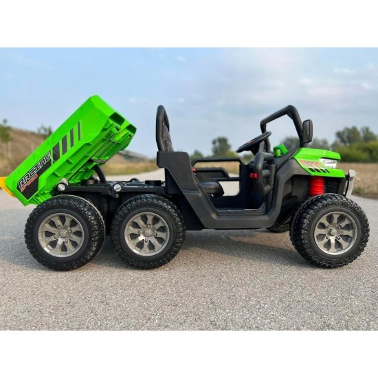 Dvivietis vaikiškas elektromobilis Farmer Truck, žalias 4x4 300 W