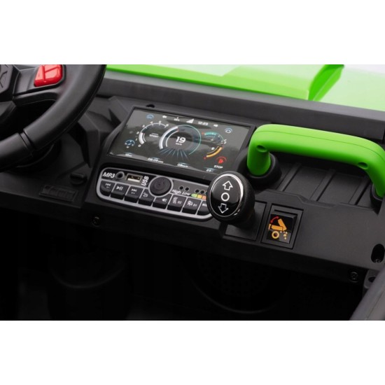 Dvivietis vaikiškas elektromobilis Farmer Truck, žalias 4x4 300 W