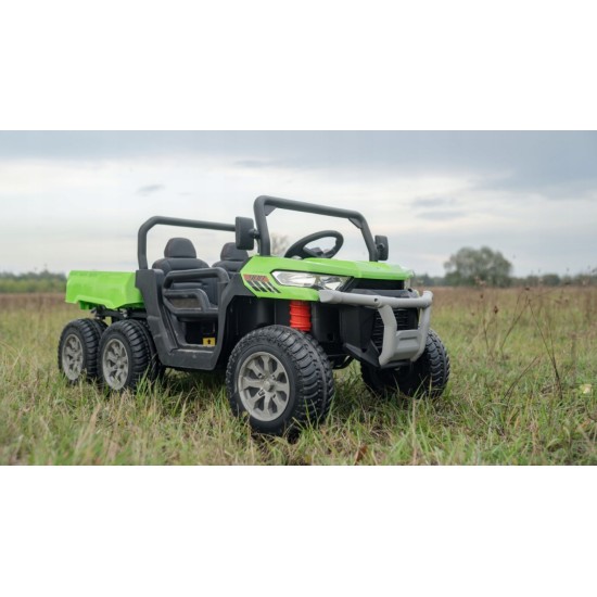 Dvivietis vaikiškas elektromobilis Farmer Truck, žalias 4x4 300 W