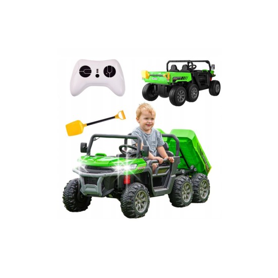 Dvivietis vaikiškas elektromobilis Farmer Truck, žalias 4x4 300 W
