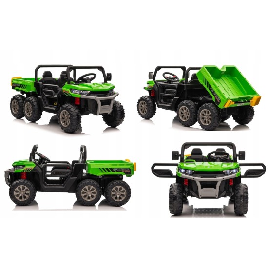 Dvivietis vaikiškas elektromobilis Farmer Truck, žalias 4x4 300 W