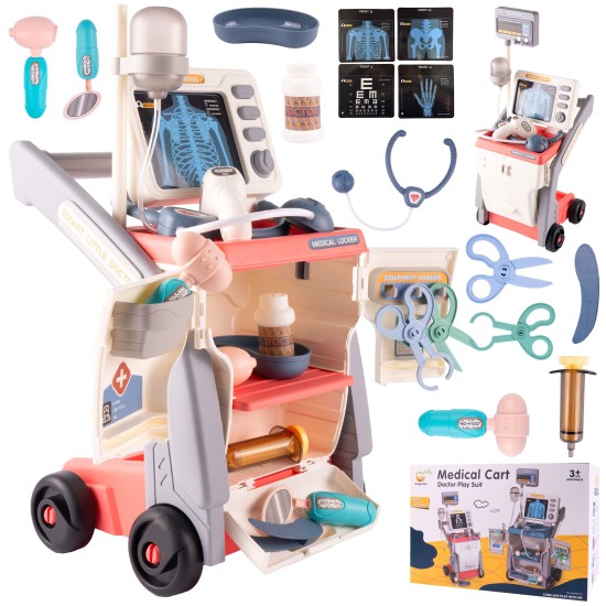 Gydytojos rinkinys su vežimėliu "Medical Cart"