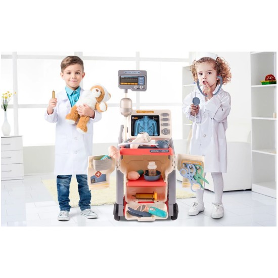 Gydytojos rinkinys su vežimėliu "Medical Cart"