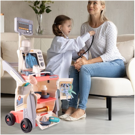 Gydytojos rinkinys su vežimėliu "Medical Cart"