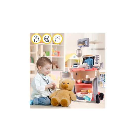 Gydytojos rinkinys su vežimėliu "Medical Cart"