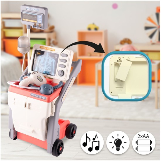Gydytojos rinkinys su vežimėliu "Medical Cart"