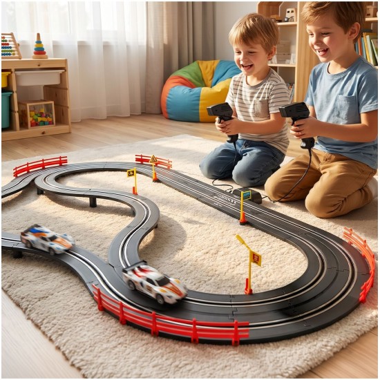 Automobilių trasa Top Turbo, 300 cm, 2 LED automobiliai, 2 valdikliai