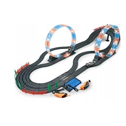 Elektrinė lenktynių trasa 600 cm, 2 automobiliai, šviečiančios kilpos, 1:43
