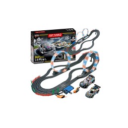 Elektrinė lenktynių trasa 600 cm, 2 automobiliai, šviečiančios kilpos, 1:43