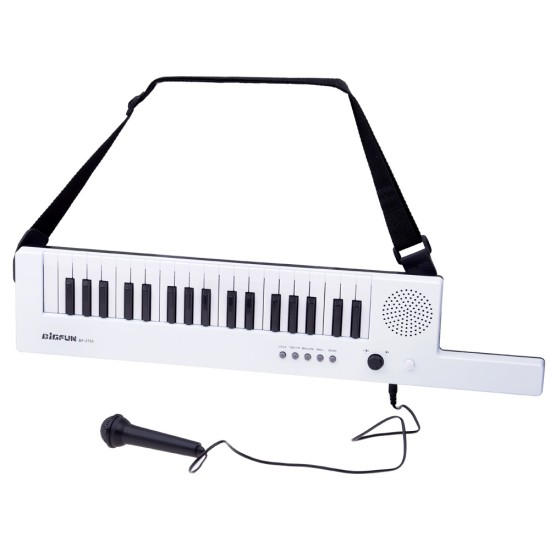 Elektroninis keyboardas vaikams su mikrofonu ir dirželiu, 37 klavišai
