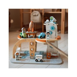 Medinė kosminė stotis – garažas su priedais Tooky Toy TJ903