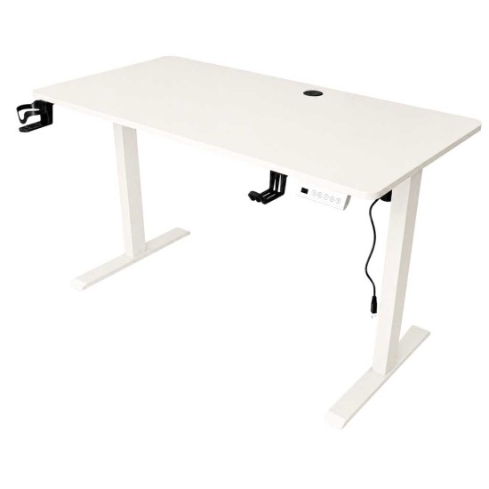 Reguliuojamas elektrinis rašomasis stalas 120x60 cm, Baltas