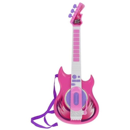 Vaikiška gitara su mikrofonu ant stovo