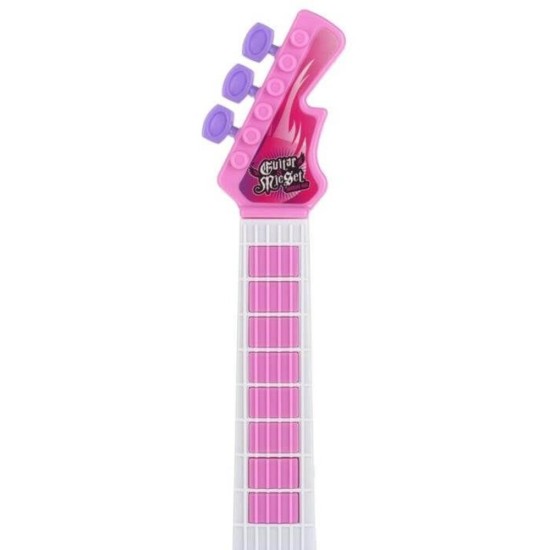 Vaikiška gitara su mikrofonu ant stovo
