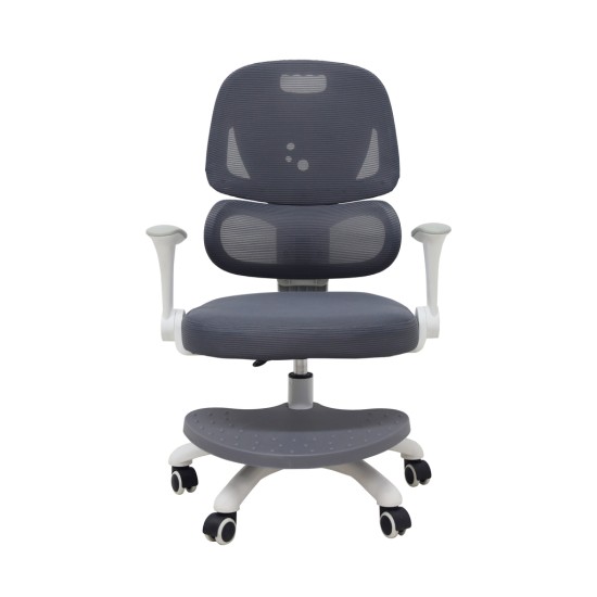 Vaikiška stalo kėdė, ergonomiška, pasukama, reguliuojamo aukščio, pilkos spalvos