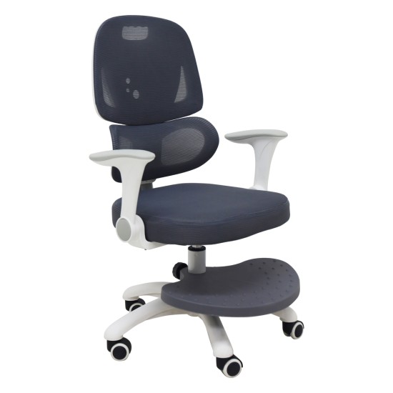 Vaikiška stalo kėdė, ergonomiška, pasukama, reguliuojamo aukščio, pilkos spalvos