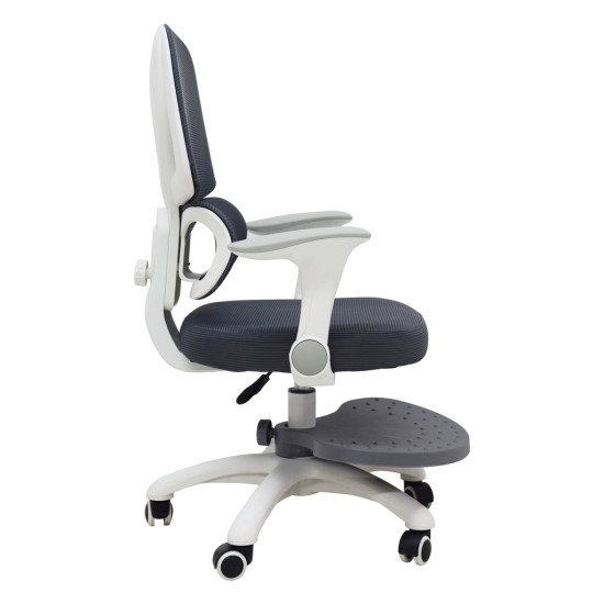 Vaikiška stalo kėdė, ergonomiška, pasukama, reguliuojamo aukščio, pilkos spalvos