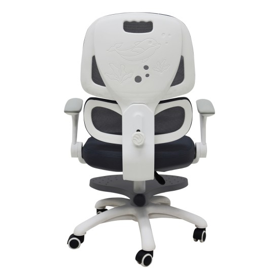 Vaikiška stalo kėdė, ergonomiška, pasukama, reguliuojamo aukščio, pilkos spalvos
