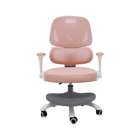 Vaikiška stalo kėdė, ergonomiška, pasukama, reguliuojamo aukščio, rožinės spalvos