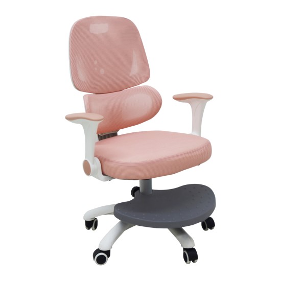 Vaikiška stalo kėdė, ergonomiška, pasukama, reguliuojamo aukščio, rožinės spalvos