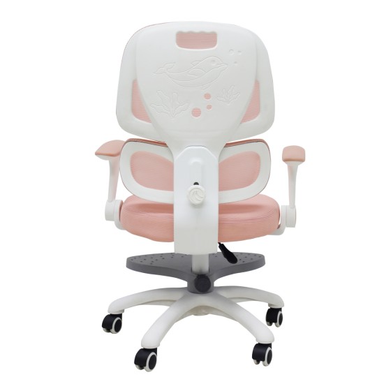 Vaikiška stalo kėdė, ergonomiška, pasukama, reguliuojamo aukščio, rožinės spalvos