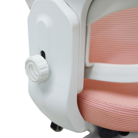 Vaikiška stalo kėdė, ergonomiška, pasukama, reguliuojamo aukščio, rožinės spalvos