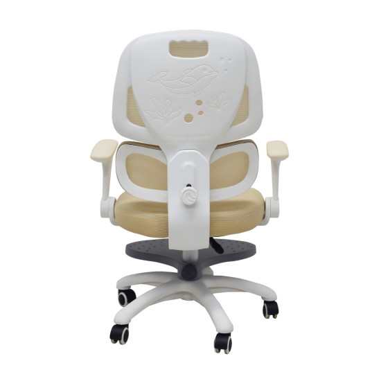 Vaikiška stalo kėdė, ergonomiška, pasukama, reguliuojamo aukščio, smėlio spalvos