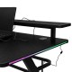 Žaidimų stalas su RGB LED praplėtimu ir kompiuterio laikikliais 120x60x70 cm juodas