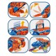 Žaislinis dinozauro formos autovežis su trasa, paleidimo įtaisu ir 6 automobiliukais