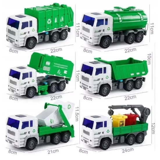 Šiukšliavežių rinkinys XXL su judančiomis dalimis, 6 dalys