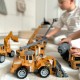 Statybinių sunkvežimių rinkinys XXL su judančiomis dalimis, 6 dalys