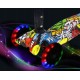 Triratis paspirtukas scooter su Led ratais Graffiti White
